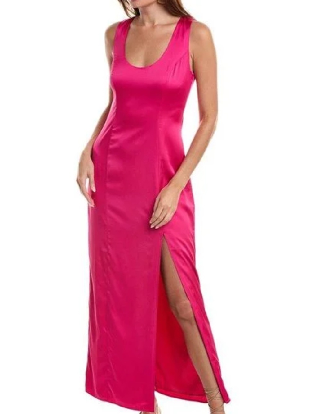 Hutch - Sleeveless Fuchsia Maxi Dress with Side Slit